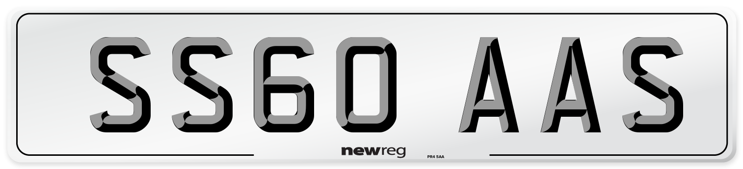 SS60 AAS Number Plate from New Reg